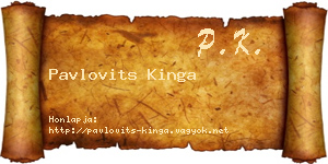 Pavlovits Kinga névjegykártya